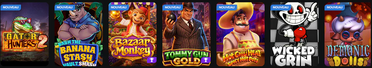 Betify Casino sélection de nouvelles machines à sous, dont Gator Hunters 2, Bash the Banana Stash, Bazaar Monkey et Tommy Gun Gold